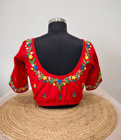 Red French Knot Blouse