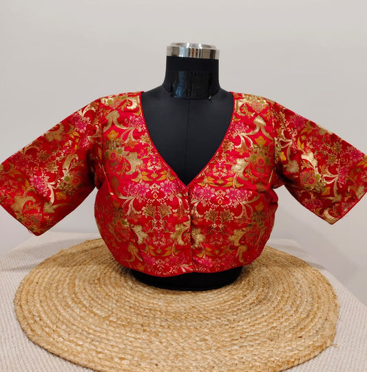 Banarasi  Red Kinkhwab Blouse