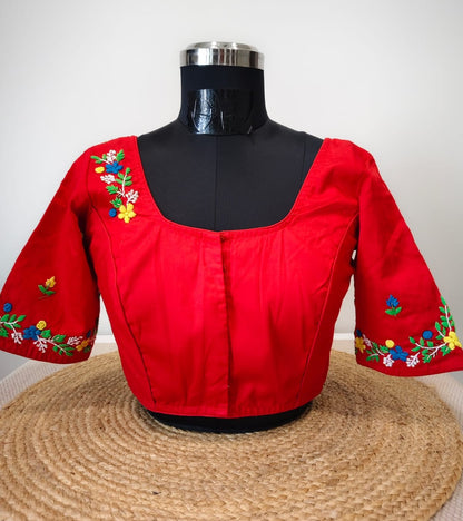 Red French Knot Blouse