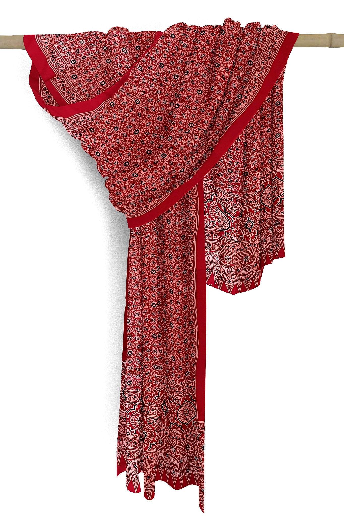 Ajrakh Dupatta - Red