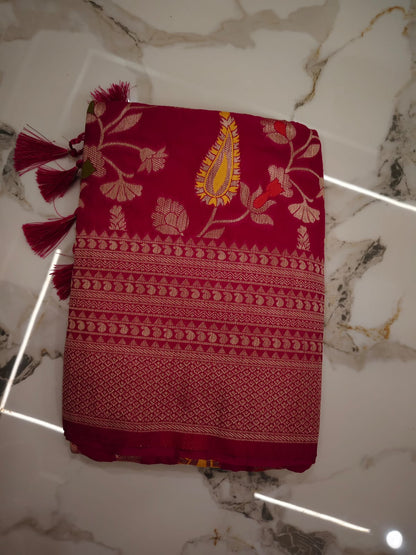 Royal Sutra - Cotton Silk Banarasi Saree with Meenakari Work