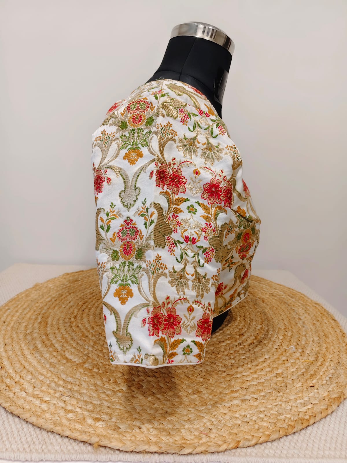 Banarasi White Kinkhwab Blouse