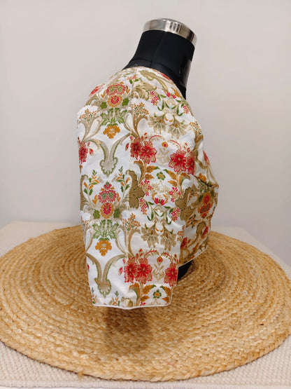 Banarasi White Kinkhwab Blouse