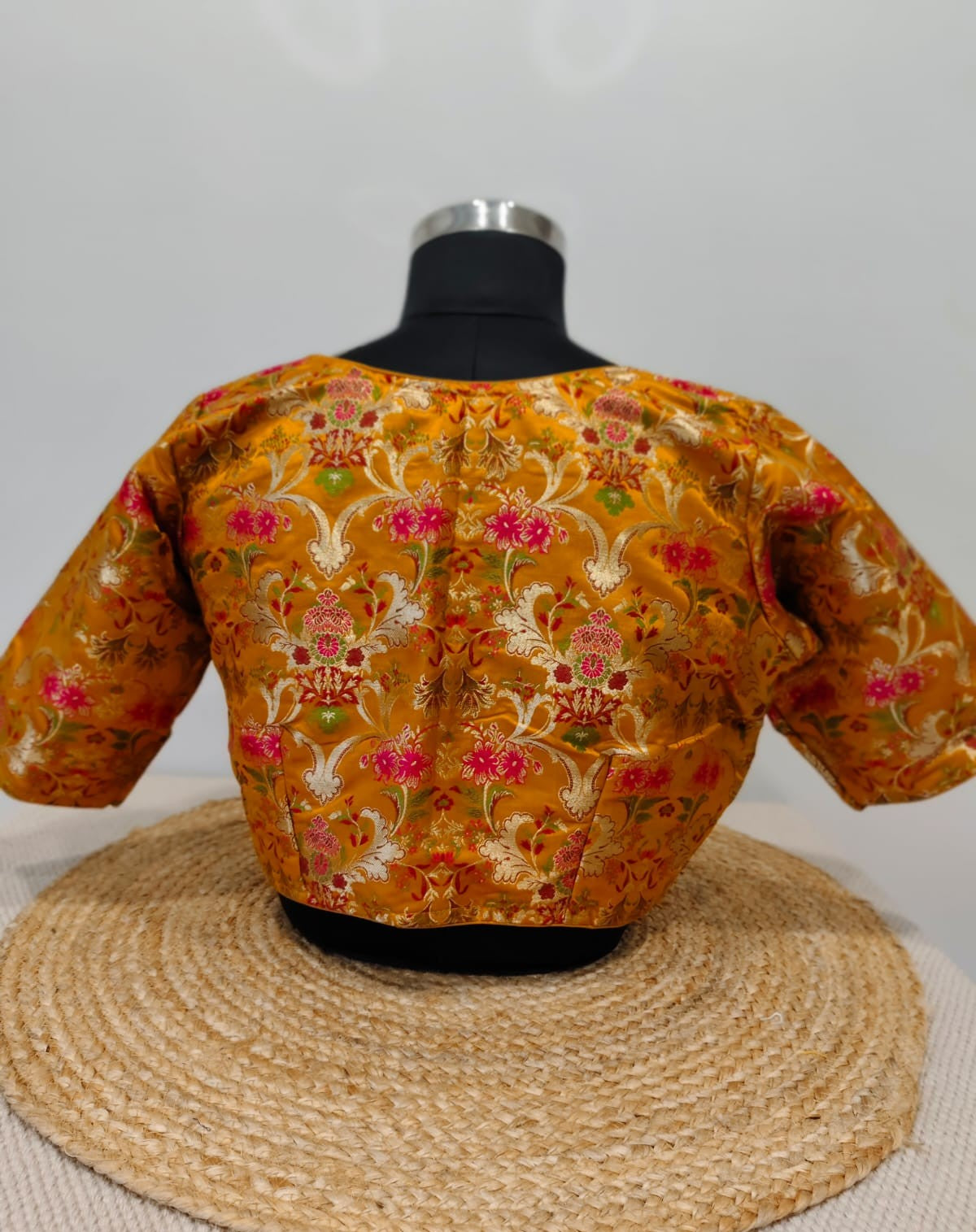 Banarasi Yellow Kinkhwab Blouse