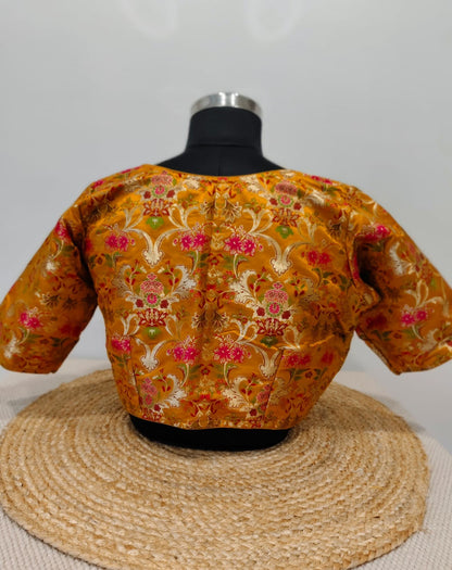 Banarasi Yellow Kinkhwab Blouse