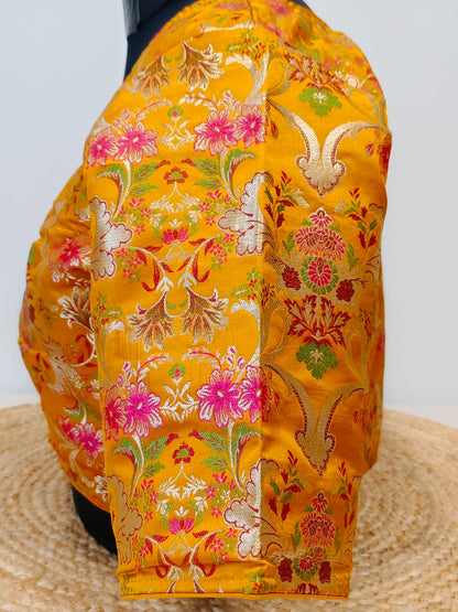 Banarasi Yellow Kinkhwab Blouse