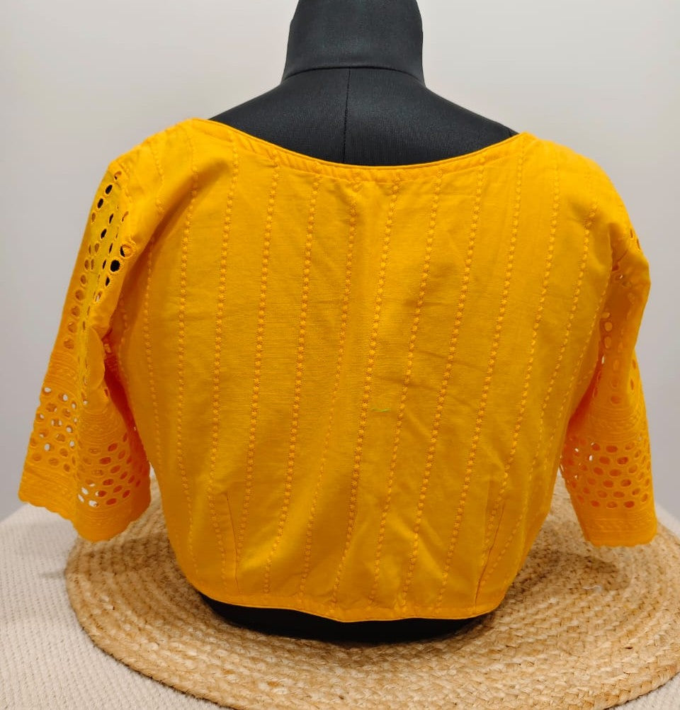 Yellow Blouse with  Hakoba Sleeves