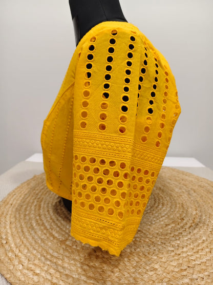 Yellow Blouse with  Hakoba Sleeves