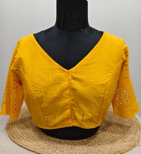 Yellow Blouse with  Hakoba Sleeves
